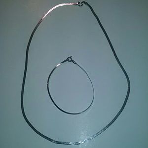 925 Sterling Silver Herringbone Set